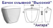 Бачок смывной "Высокий" "Ангара" ― Централизованная система электронной  торговли ООО «ЛионСтрой»