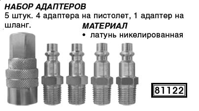 Набор адаптеров: 4 адаптера на пистолет, 1адаптер на шланг FIT