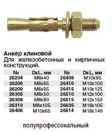 Анкер клиновой (one clip style) М 16х105 FIT