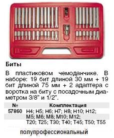 Набор бит Профи "HEX", "TORX", "SPLINE", 40 шт. CrV