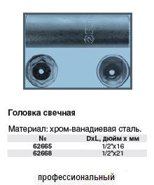 Головка свечная CrV 1/2" х 16 мм FIT