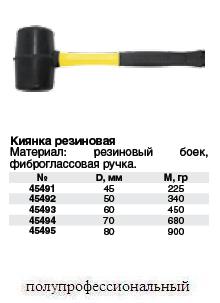 Киянка резиновая, фиброглассовая ручка 60 мм (450 гр)