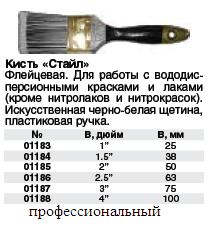 Кисть флейцевая "Стайл", искусственная черно-белая щетина art.F04 - 4" (100 мм) FIT