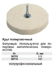 Круг полировочный фетровый 115 мм FIT