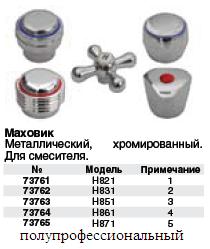 Маховик металлический хром.для смесителей 73764 FIT