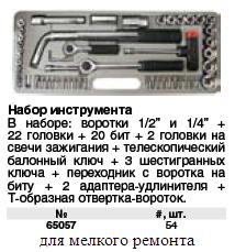 Набор инструмента 54 шт. 1/2" + 1/4" FIT