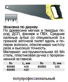 Ножовка по дереву Профи (3D-заточка, каленая) 400мм 