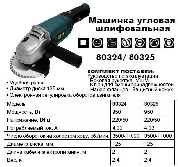 Угловая шлифмашина 1050 Вт, 150 мм, 9000 об/мин FIT