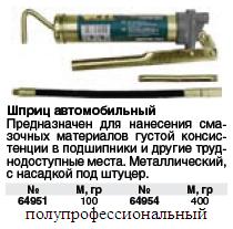 Шприц автомобильный металлический 100гр FIT ― Централизованная система электронной  торговли ООО «ЛионСтрой»