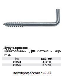 Шуруп-костыль оцинкованный 4.0х50 FIT