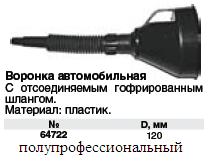 Воронка автомобильная пластиковая 120 мм черная FIT