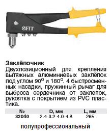 Заклепочник 2-х позиционный 90 - 180 гр. (265 мм) FIT