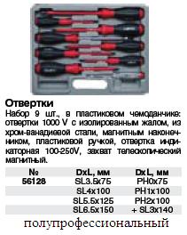 Отвертки изолированные CrV 1000 В, 8 шт.+ 1, индикаторная в чем-ке 