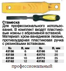 Стамеска Профи CrV лезвие, прорезиненная ручка, пластиковые ножны с абразивной вставкой, 10 мм