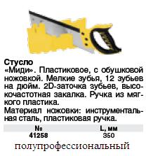 Стусло пластиковое с пилой обушковой Профи 350 мм (черно-желтая ручка)