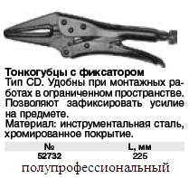 Тонконосы с фиксатором, тип CD, 225 мм