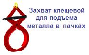 Захват клещевой для подъема металла в пачках, г/п 1,5 тонн