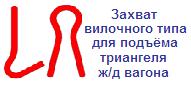 Захват вилочного типа для подъёма триангеля ж/д вагона, г/п 0,1 тонны