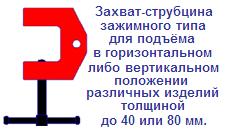 Захват-струбцина для подъёма различных изделий толщиной до 40 мм, г/п 3 тонны, вес 12.2кг, зажимной