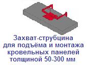 Захват-струбцина для подъёма и монтажа кровельных панелей толщиной 50-300 мм