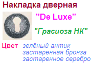 Накладка дверная "Нора-М" под цилиндр НК-08737 Грасиоза (зеленый антик) DE LUXE