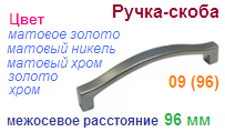 Мебельная ручка-скоба 09 (96) (хром) "Нора-М", 09105