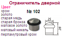 Ограничитель дверной №102 (хром) "Нора-М", 07233 ― Централизованная система электронной  торговли ООО «ЛионСтрой»