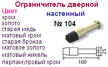 Ограничитель дверной №104 (матовое золото) "Нора-М", 08036 ― Централизованная система электронной  торговли ООО «ЛионСтрой»