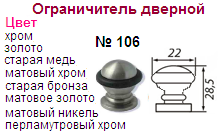 Ограничитель дверной №106 (матовое золото) "Нора-М", 07253 ― Централизованная система электронной  торговли ООО «ЛионСтрой»