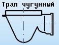 Трап чугунный Ду50 горизонтальный, 7кг.