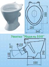 Унитаз №508 - под приставную полку (воронкообразный)